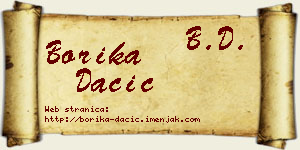 Borika Dačić vizit kartica